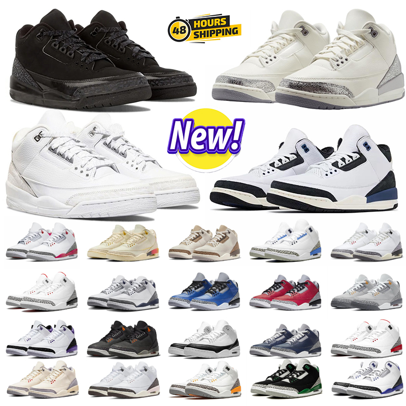 Basketball Shoes 3s sneakers mens womens Pure Money Black Cat White Cement Fire Red Outdoor sports Outdoor sports trainers 36-47