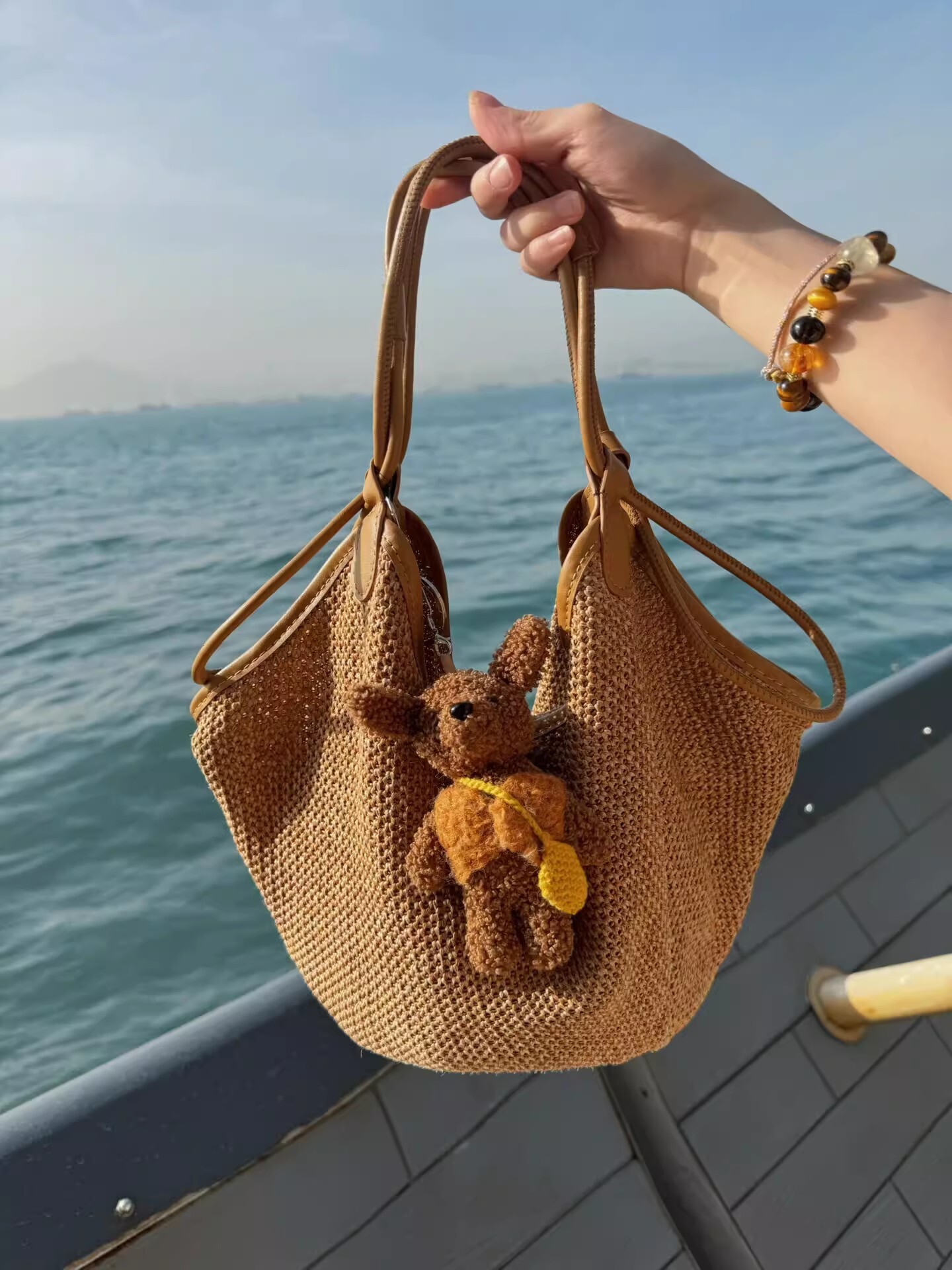 2025 Summer new women's crossbody bag vacation style straw new large capacity handbag lazy style new women's women's shoulder bag new d