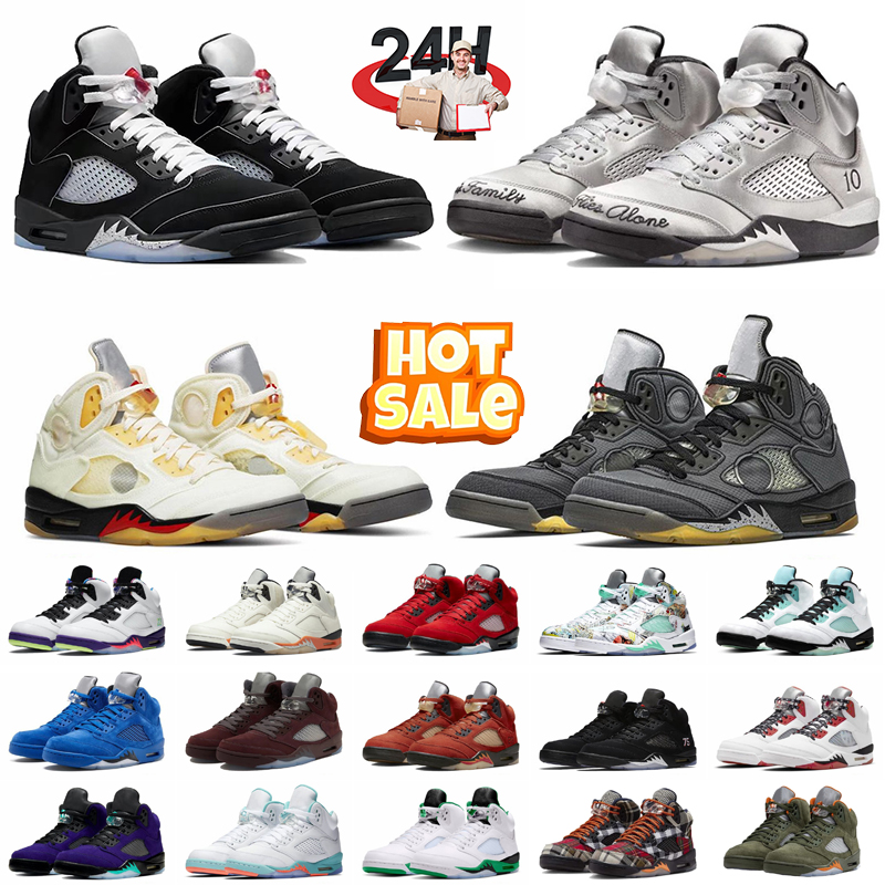 5s Basketball Shoes For Men Womens Sneaker Oreo Red Thunder Unc Bred Cacao Medium Olive Sail Mens Outdoor Sports with box 36-47