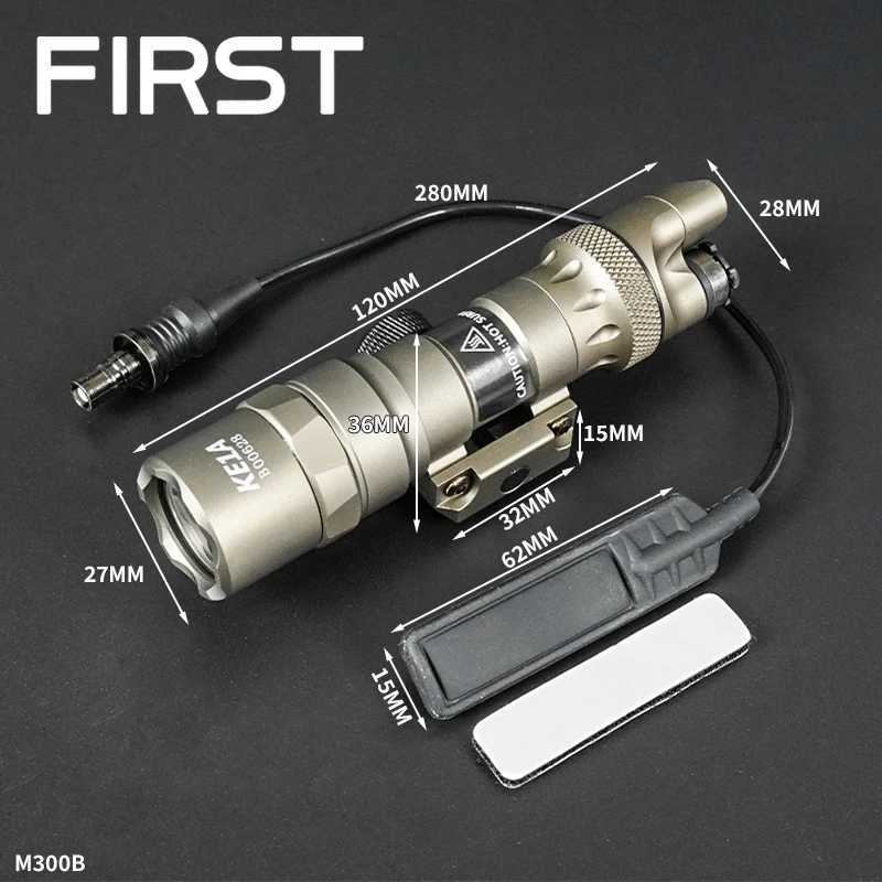 Tactical M600B M300B Scout Light Rifle Flashlight LED Hunting Spotlight Dual Function Switch Suitable for 20MM Rail W250722