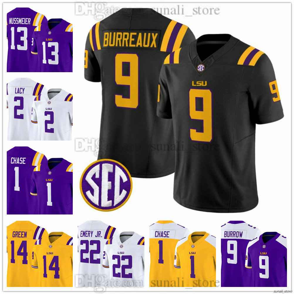 2025 Men's LSUTigers College Football Jersey 1 JaMarr Chase 8 Malik Nabers 5 Jayden Daniels 9 Joe Burrow 2 Justin Jefferson 13 Garrett Nussmeier 2 Kyren Lacy Stitched