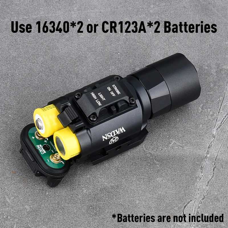 WADSN X300-B X300U-B Hunting Flashlight WhiteLED Spotlight XU35 Strobe Airsoft Weapon Light Scout Light Metal Base Fits 20MM Rail W250722