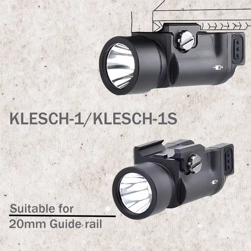Tactical Zenitco KLESCH-1 1S GEN2.0 Airsoft Hunting Flashlight Metal LED Rifle Scout Pistol Light Fits 20mm Picatinny Rail W250722