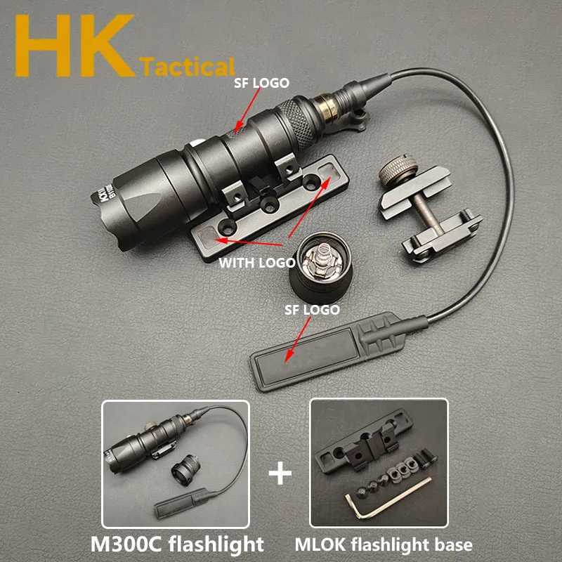 Tactical SF M600C M600 Weapon Light Flashlight Rifle Flashlight LED Surefire M300 Scout Light Torch Hunting Airsoft W250722