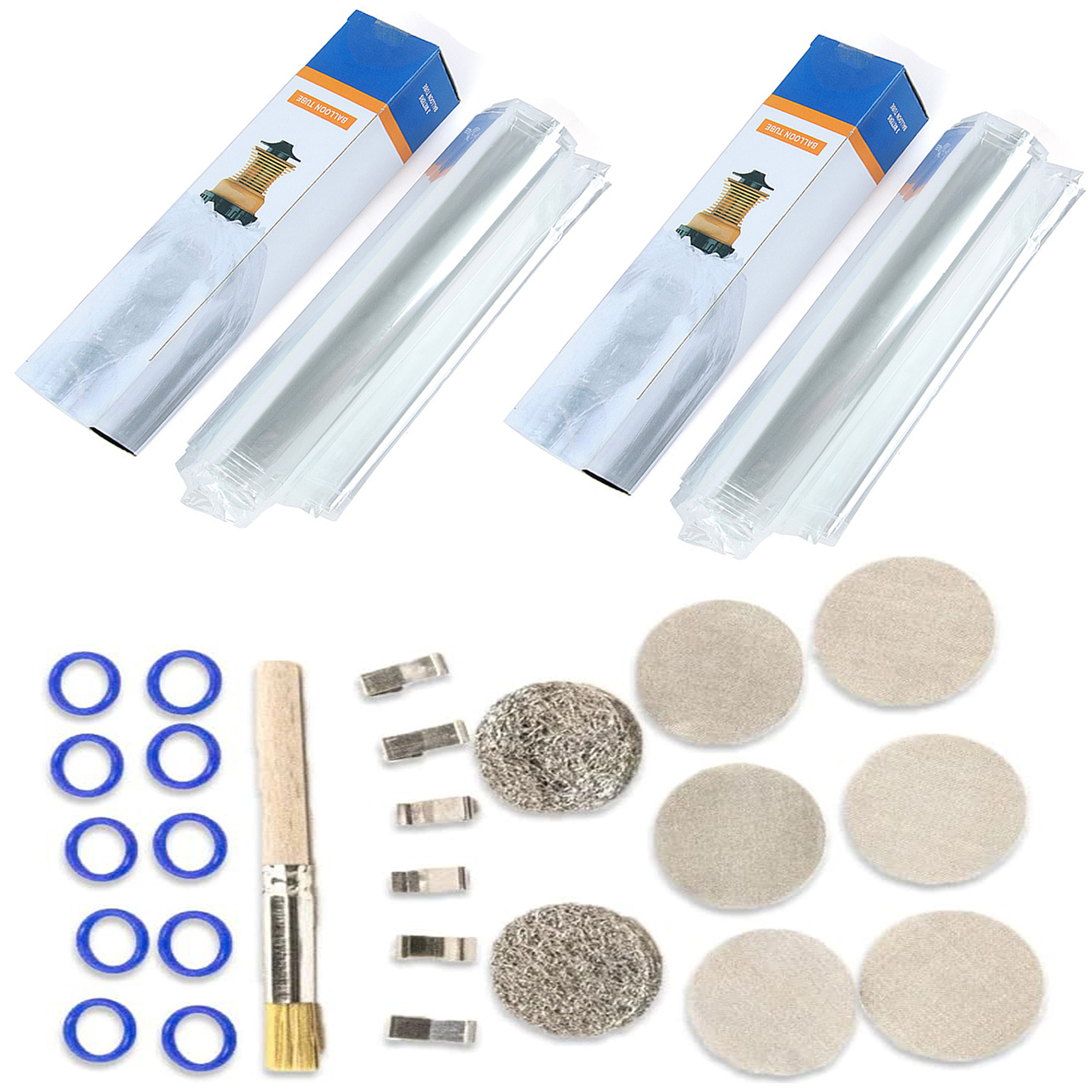 2 Pcs 16 ft per Roll Balloon Bag and Cleaning Brush Set compatible with storz bickel EASY VALVE volcano bag
