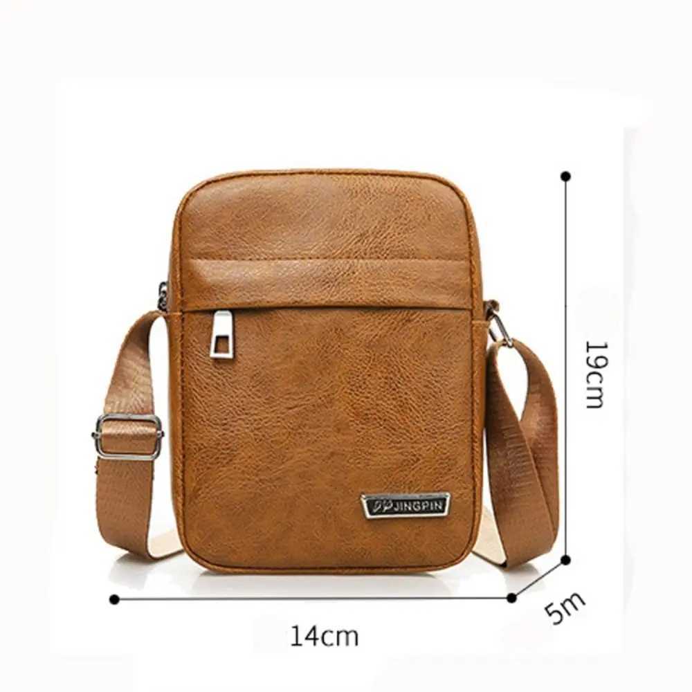 New PU Leather Mens Crossbody Bag Large Capacity Waterproof Shoulder Bag Phone Bag Casual Handbag Business Man Messenger Bag S250723