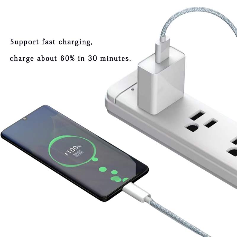 Durable type c usb charging cable Nylon braided data cable for Iphone 15/16