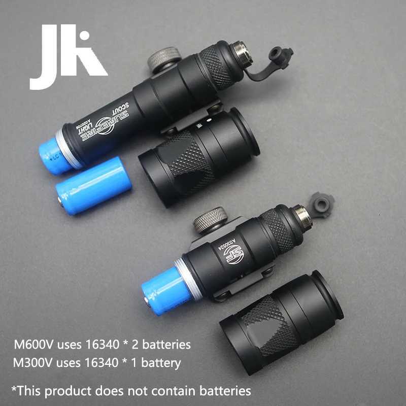 Tactical SF M300V M600V Flashlight Weapon Gun Light White LED Light Strobe With 20mm Picatinny Rail Airsoft Hunting Scoutlight W250722