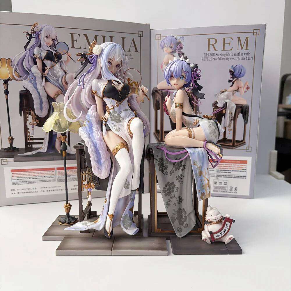 Animester ReZero Anime Collection Toys Rem Emilia Graceful Beauty Action Figure 1/7 Model PVC Doll Gift