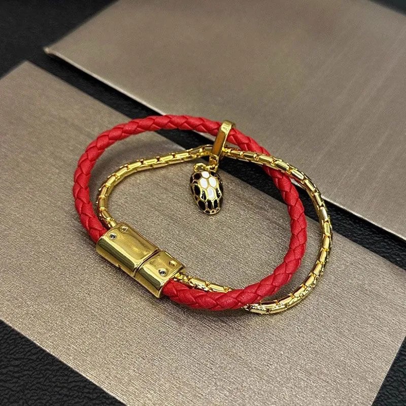 Couple's Leather Rope Bracelet, Red String & Waterproof Wire Rope Style, Zodiac Year Compatible, Charm - Wearable for Men & Women
