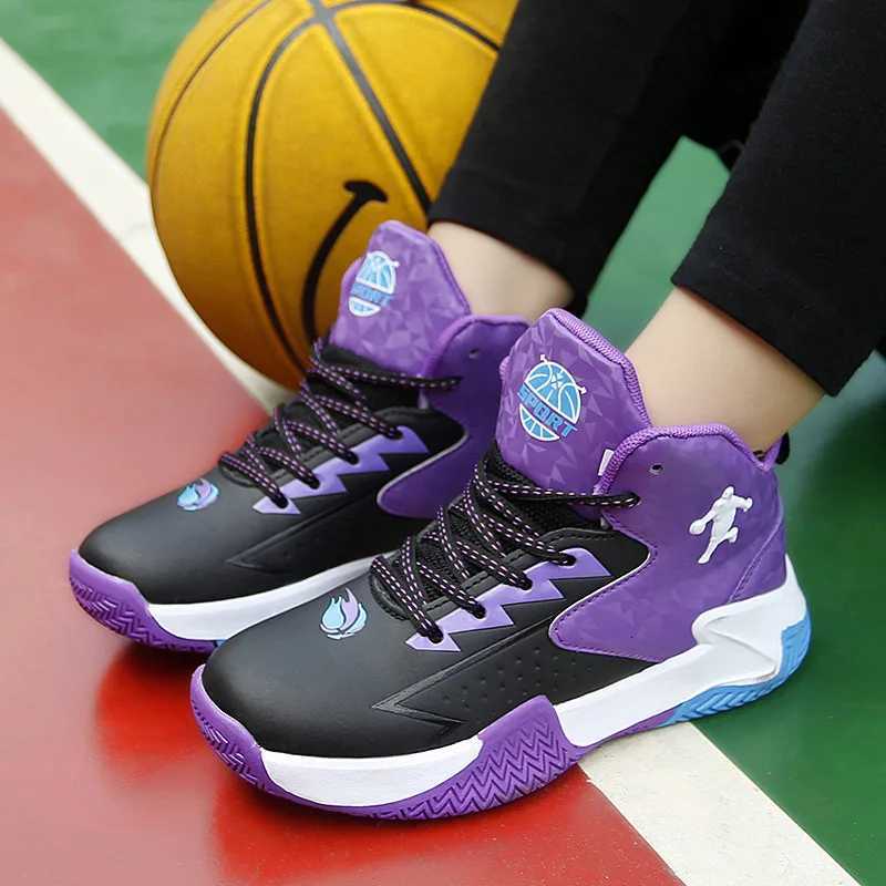 New Autumn Winter Basketball Sneakers For Children Platform Anti-Shock Boys Sport Sneakers Outdoor High Top Teenager Trainers W250723