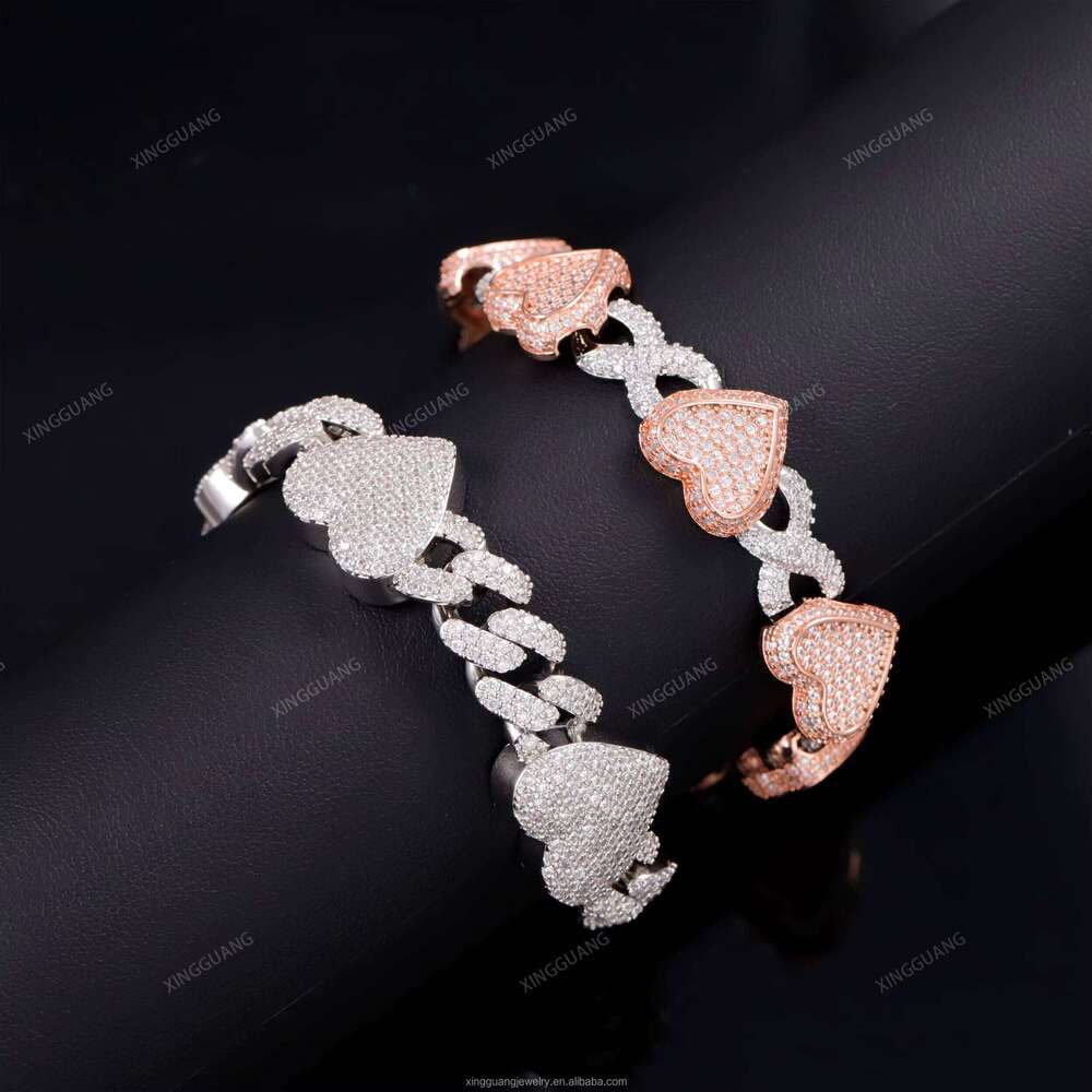 New Arrivals Popular Pass Dia Tester Chain Necklace Sterling Sier Heart Moissanite Cuban Link Bracelet