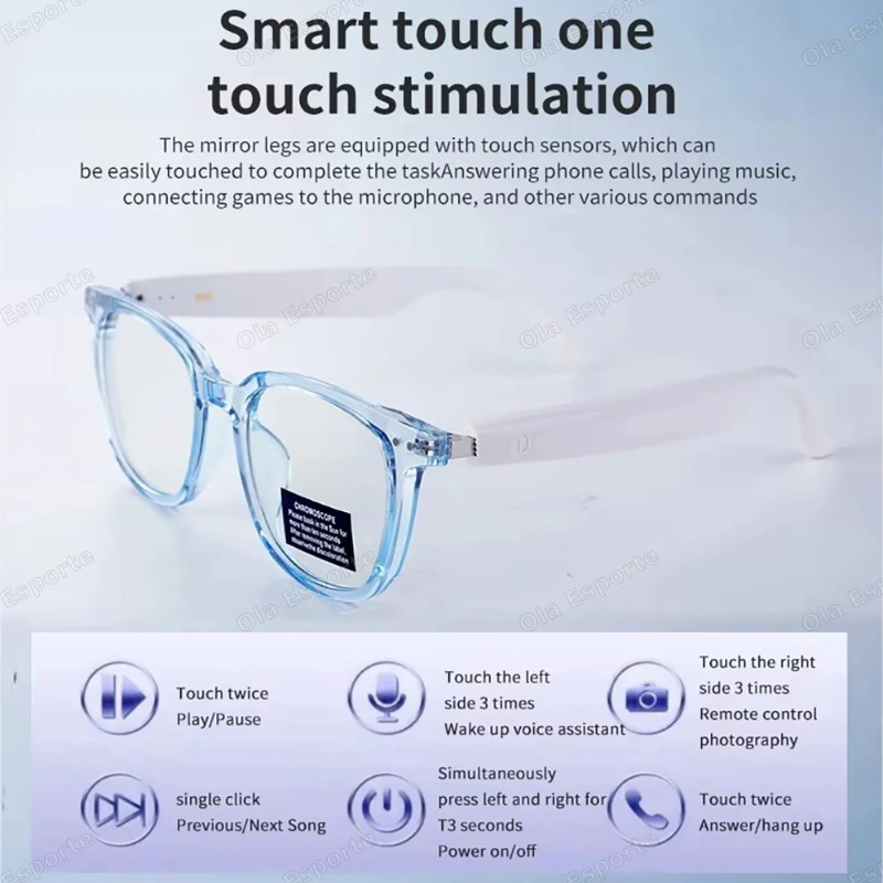 2025 AI Smart Glasses color-changing lenses Bluetooth Call Music multifunctional transparent Sunglasses anti-blue light glasses