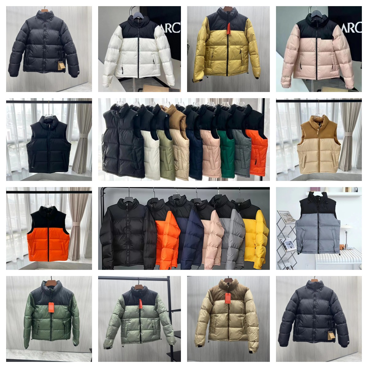 winter jacket puffer jacket top long sleeve no sleeve down jacket designer jacket for man and woman windproof puffy coat parka down veste homme outerwear veste