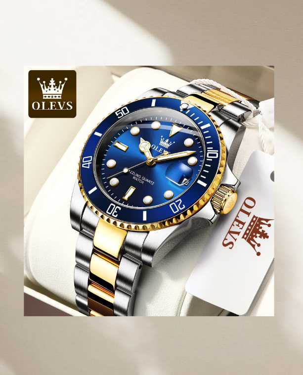 Radiant Mens Sapphire Dial Watch - Automatic Movement & Genuine Leather Band