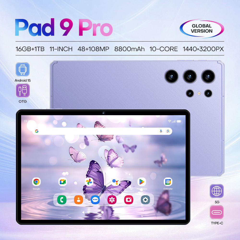 New in stock cross-border Pad 9 Pro 10-inch tablet with 16GB + 1TB network learning and gaming capabilities Laptop R250527