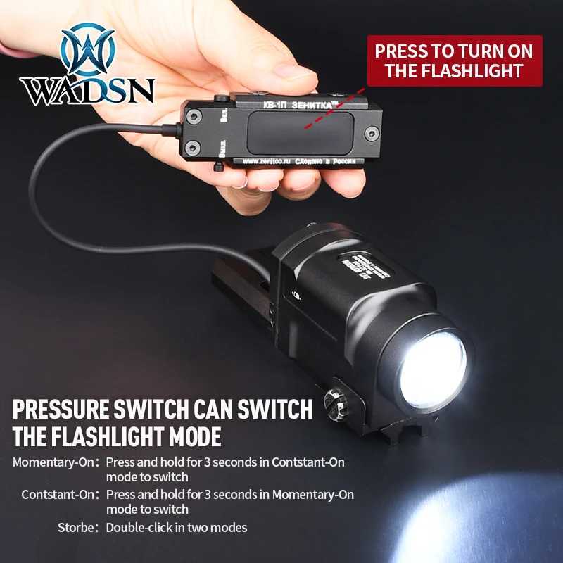 2P-KLESH Tactical Flashlight AK-SD GEN 2 AK47 AK74 LED Strobe Weapon Light Momentary With Remote Switch W250722