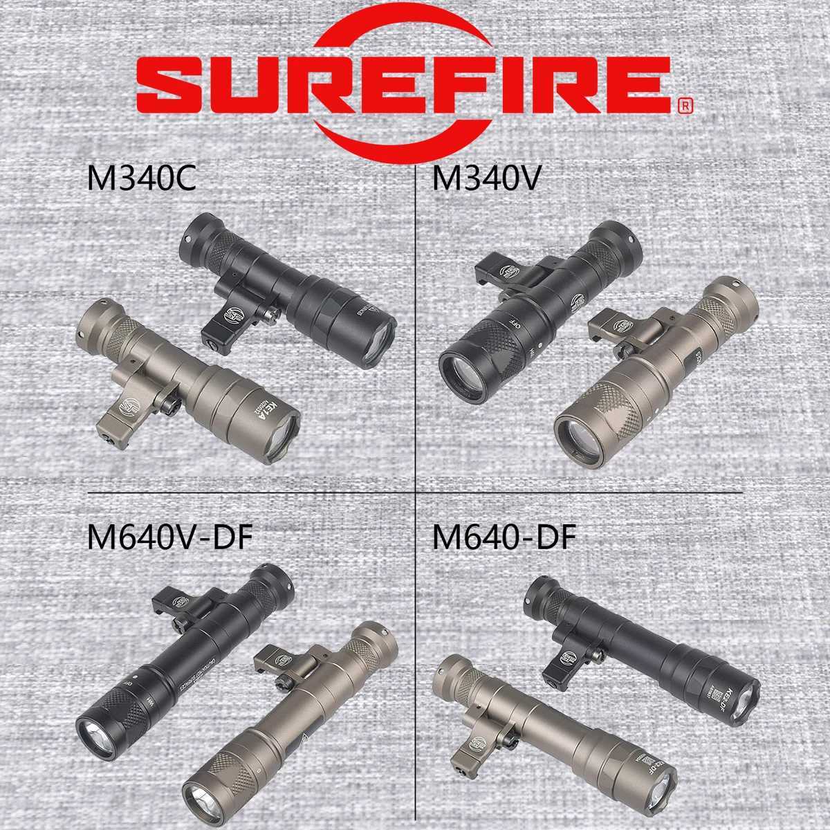 Surefire Offset M340C M640DF M340V M640V Weapon Scout Flashlight LED Airsoft Weapon 20mm Rail Mount Light M-lok Rail Adapter W250722