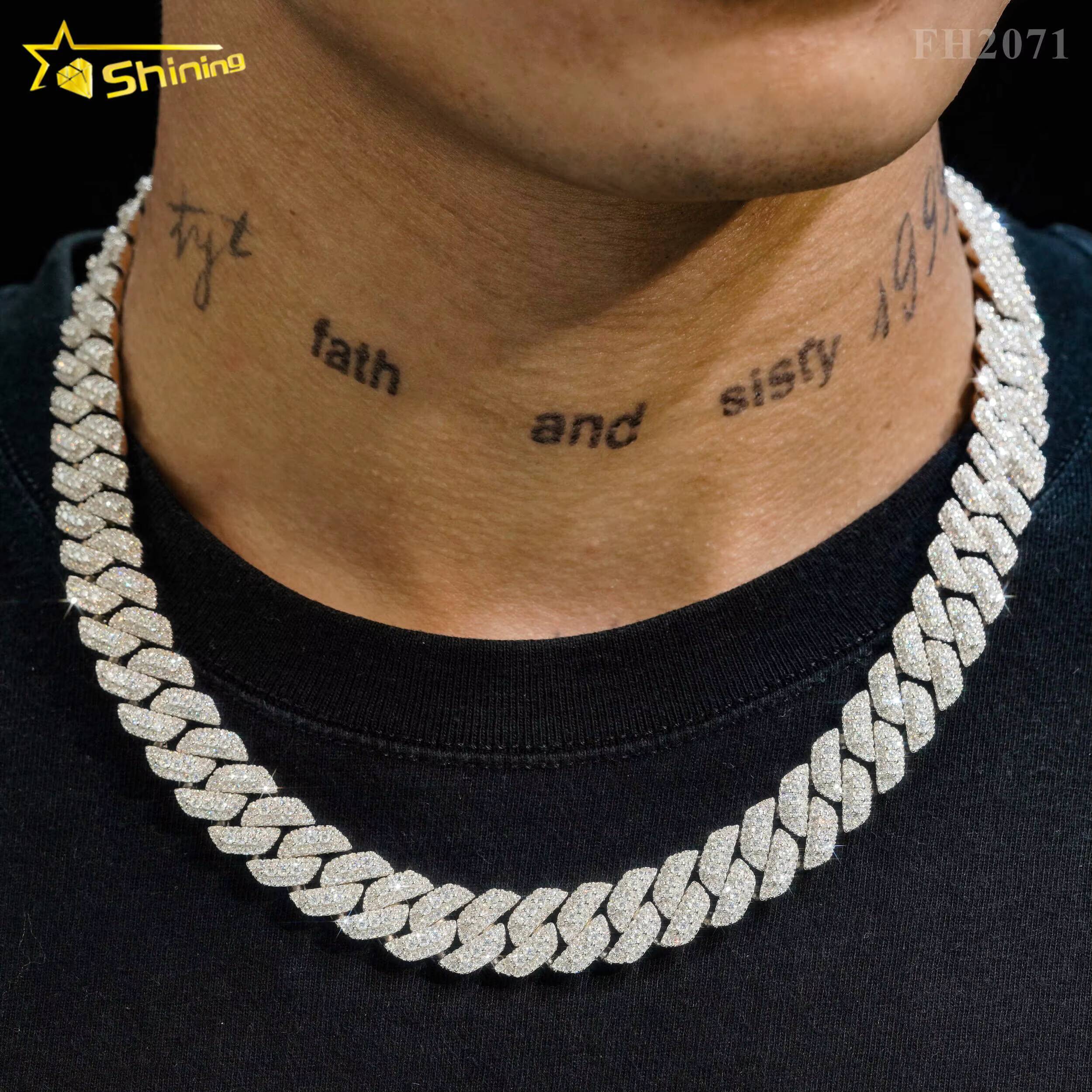 Factory Directly Sales Good Price Hip Hop Jewelry Cuban Link 13mm Iced Out Cuban Link Chain Bracelet Vvs Moissanite