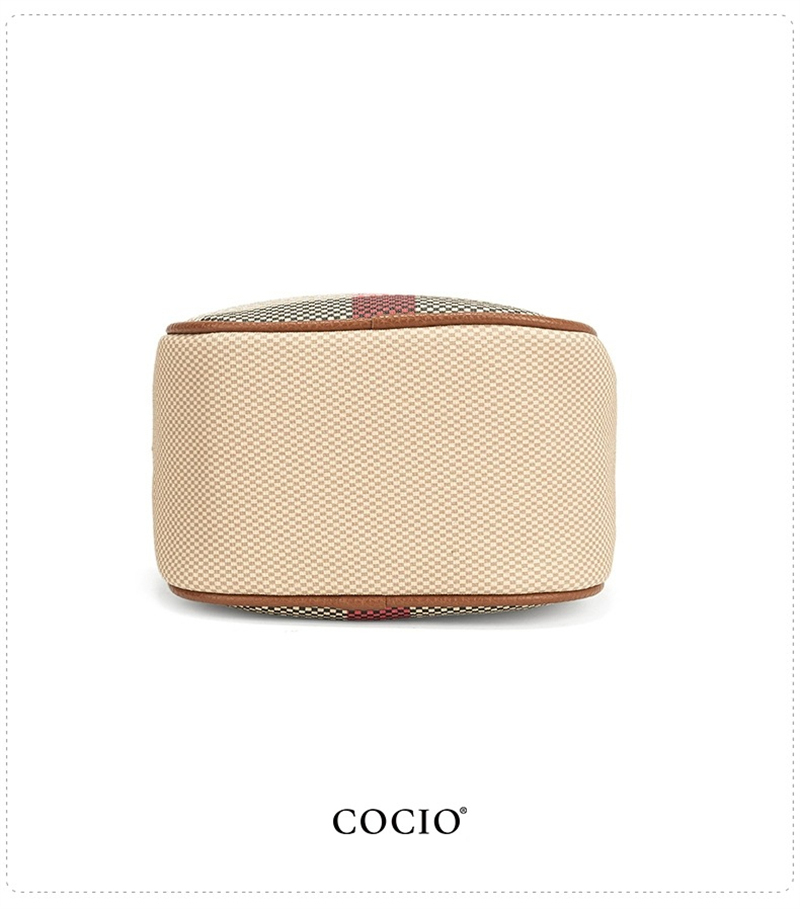 COCIO designer Shoulder Bags New plaid mini handbag canvas simple casual vintage crossbody bag