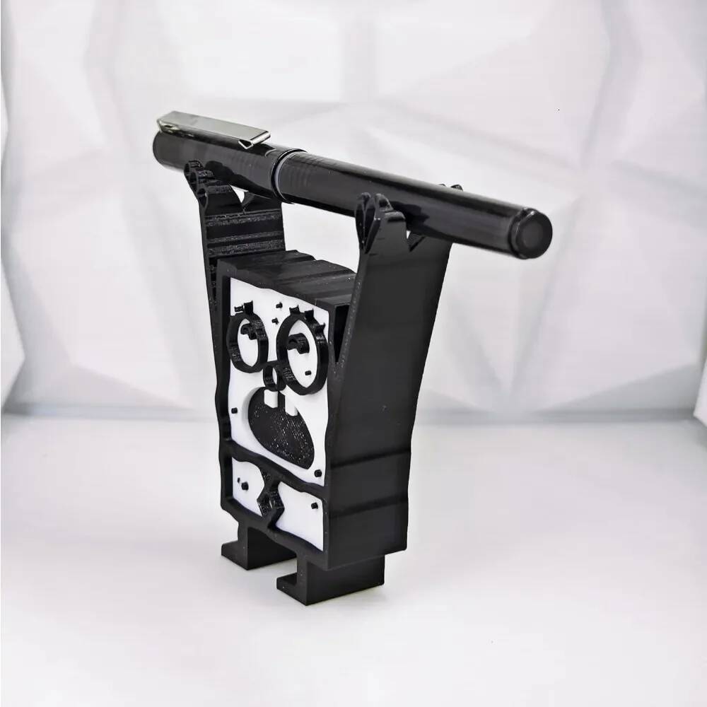 Creative Cute Doodle Bob Holder Holder, Pen Storage, Desk display decoration (black + white)