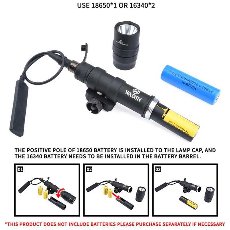 WADSN Tactical M600DF M600 Flashlight Scout Light For 20mm Picatinny Rail Airsoft Accessories Hunting Weapon Light W250722