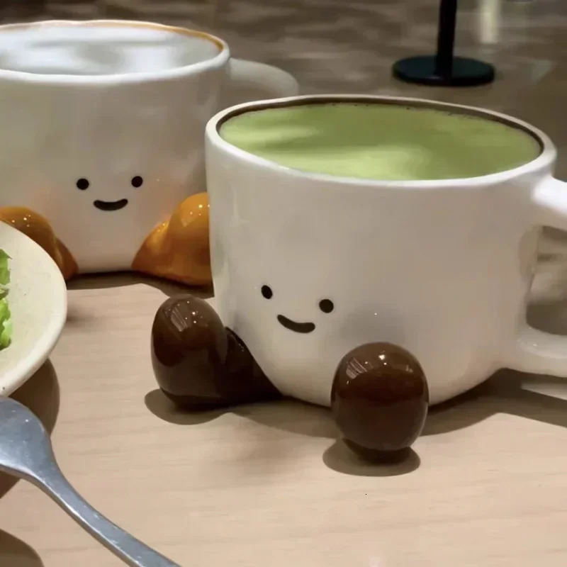 Cartoon Couple Ceramic Mug Creative Coffee Milk Tea Water Cup Cute Children Breakfast Household Drinkware 250723