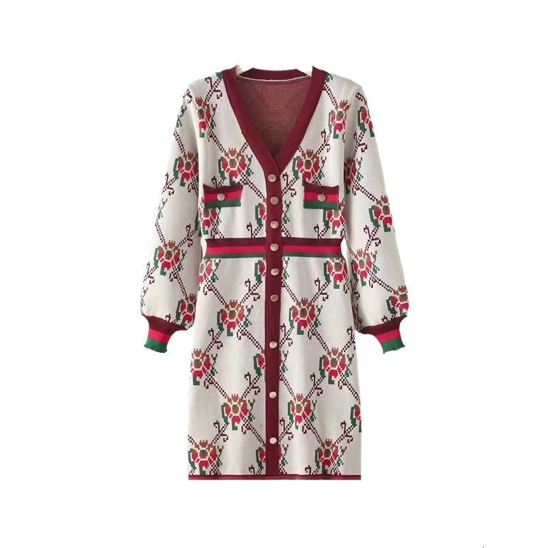 Spring Socialite Collar Hong Kong Style Dress Petite French Elegant Knitted Dress 250723