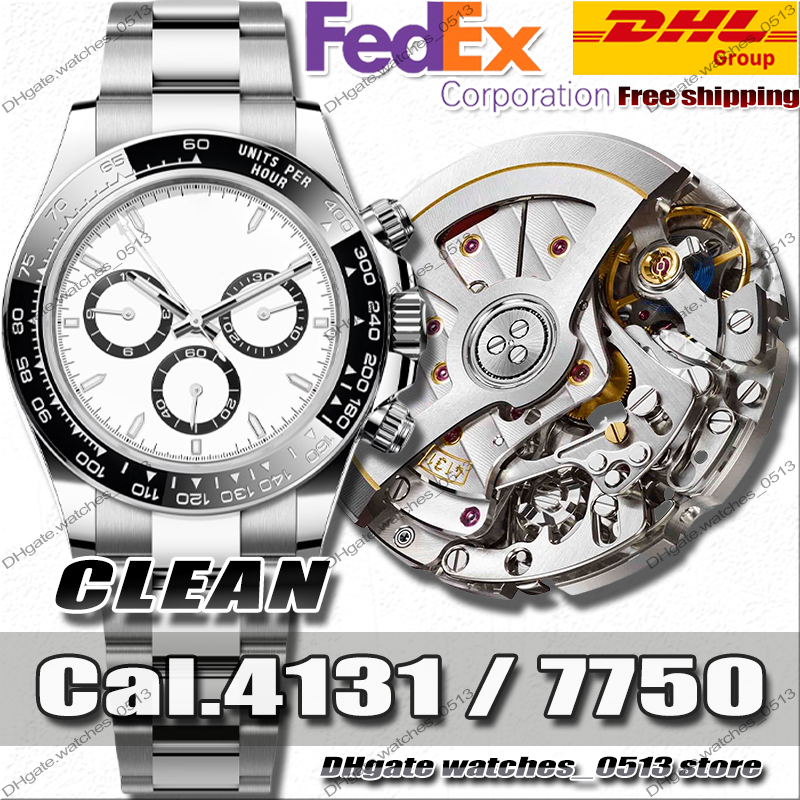 Clean Factory Luxury Watches Men Designer Watches 40MM 4131 Automatic Movement 904L Stainless Steel Ceramic Bezel Sapphire Luminous Chronograph 72H Power Reserve