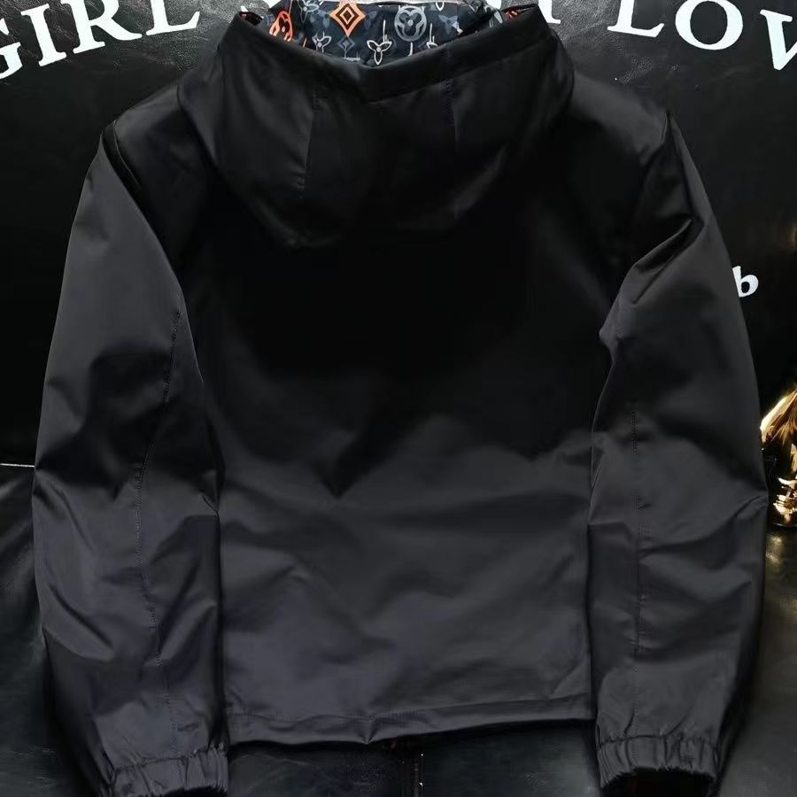 2026 luxury double-sided fashionable jacket for men casual windproof hooded jacket for winter and autumn
