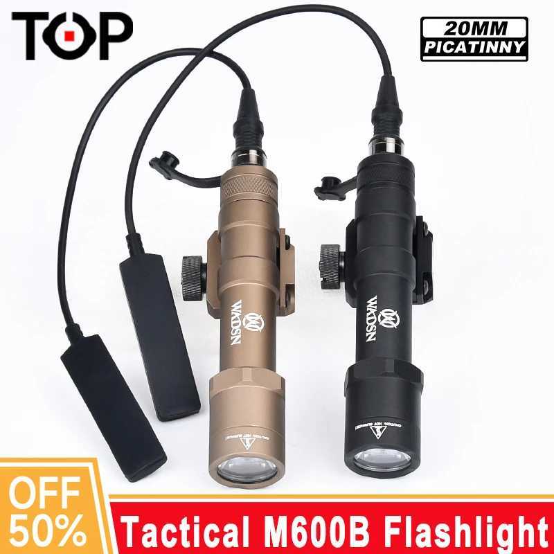 Vadsn Airsoft M600 M600B Tactical Powerful Flashlight LED Hunting Weapon Scout Light Fit 20mm Pcatinny Rail Rifle Accessories W250722