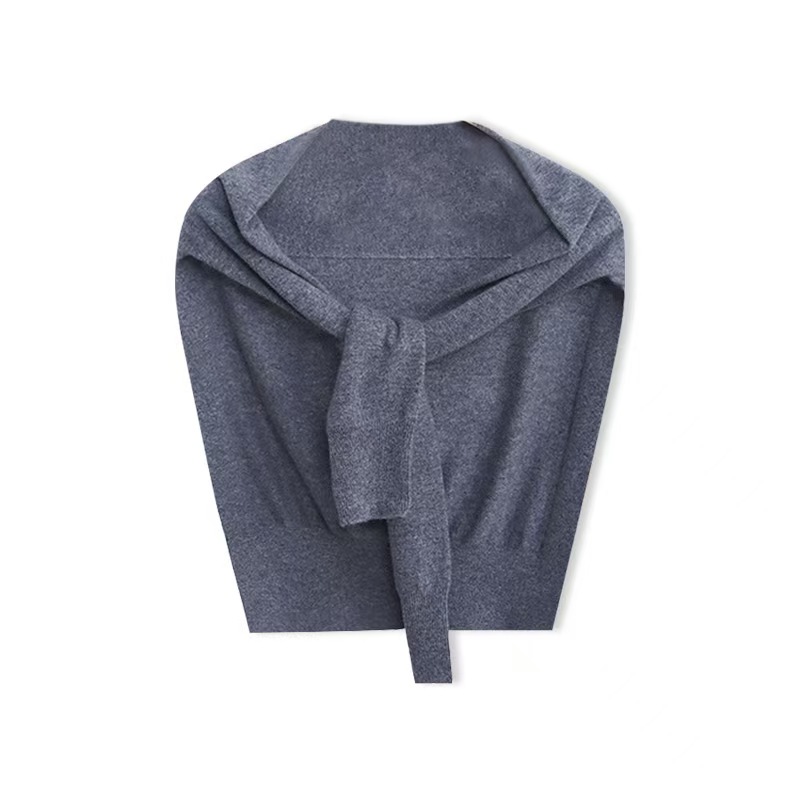 K1450 Korean 100% wool solid color shawl air-conditioned room knotted small waistcoat outer decoration knitted small shawl