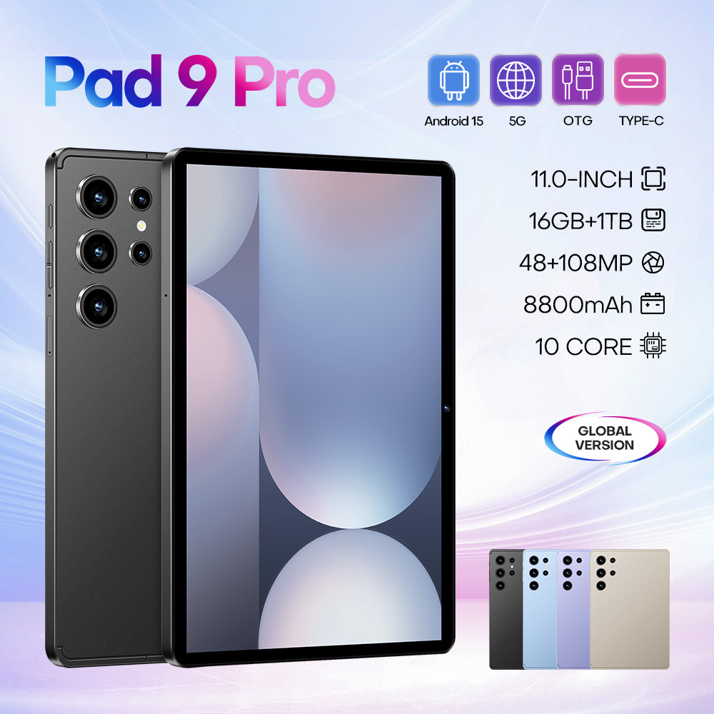 New in stock cross-border Pad 9 Pro 10-inch tablet with 16GB + 1TB network learning and gaming capabilities Laptop R250527