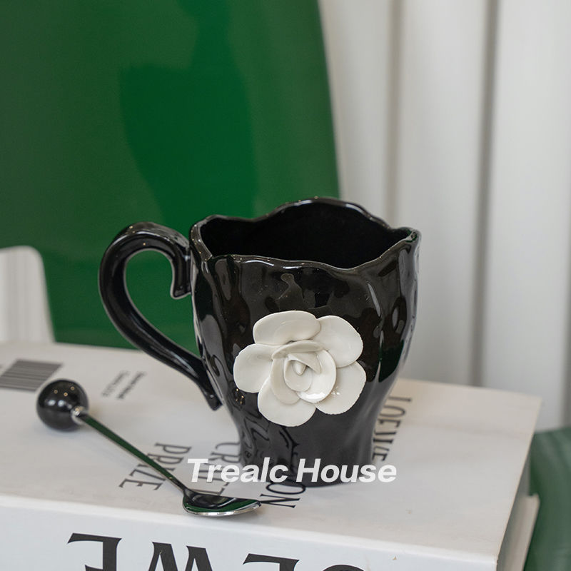 Designer Coffee Cup Camellia Bone China Luxury Mug Set Elegant Coffee Cups Pair Premium Ceramic Tea Cups Tea Coffee Mugs and Saucers Gift Sets Drinkwa