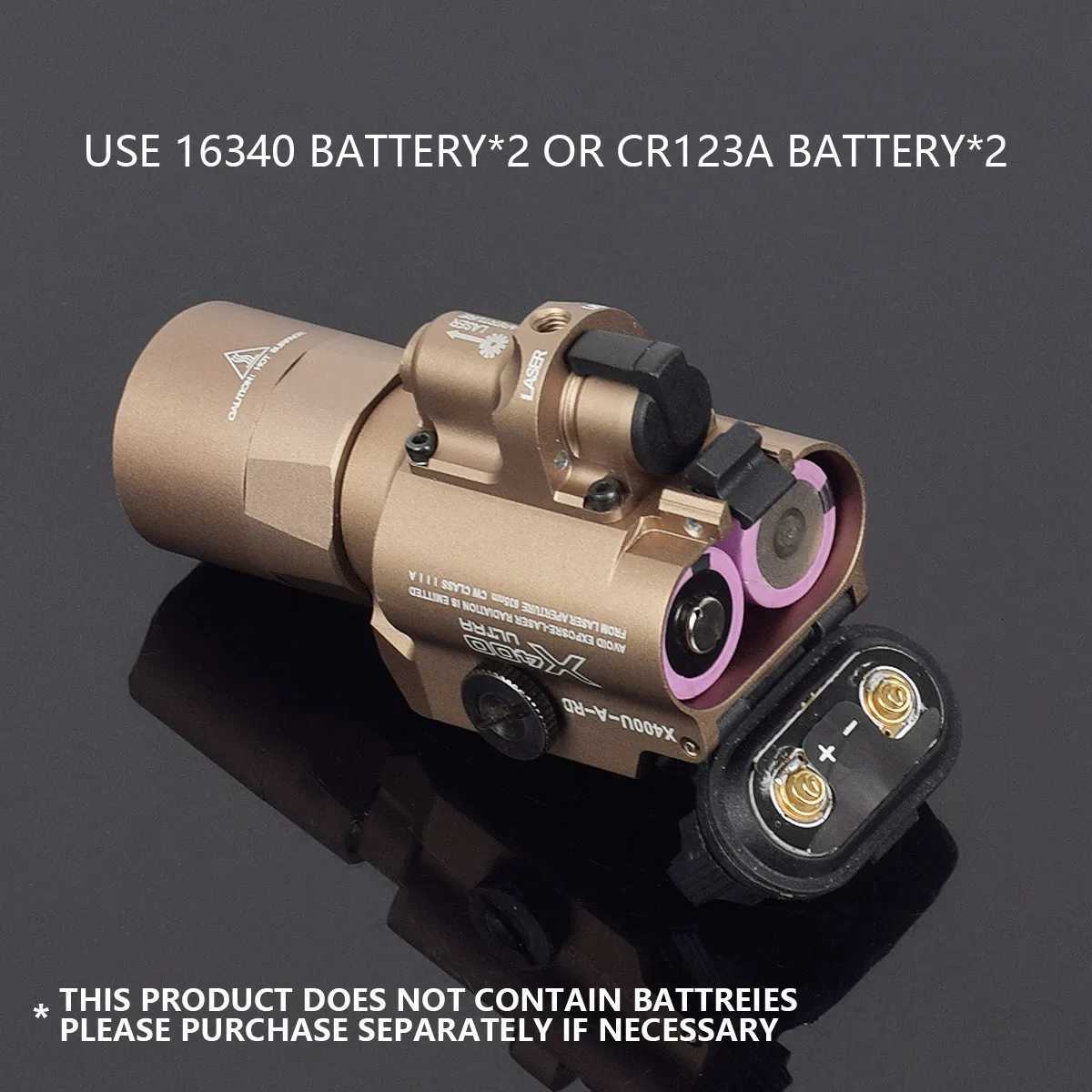 Tactical X400 Ultra X400U WeaponLight with Red Laser Pistol Gun Strobe Flashlight With Picatinny Rail X300 Ultra W250722