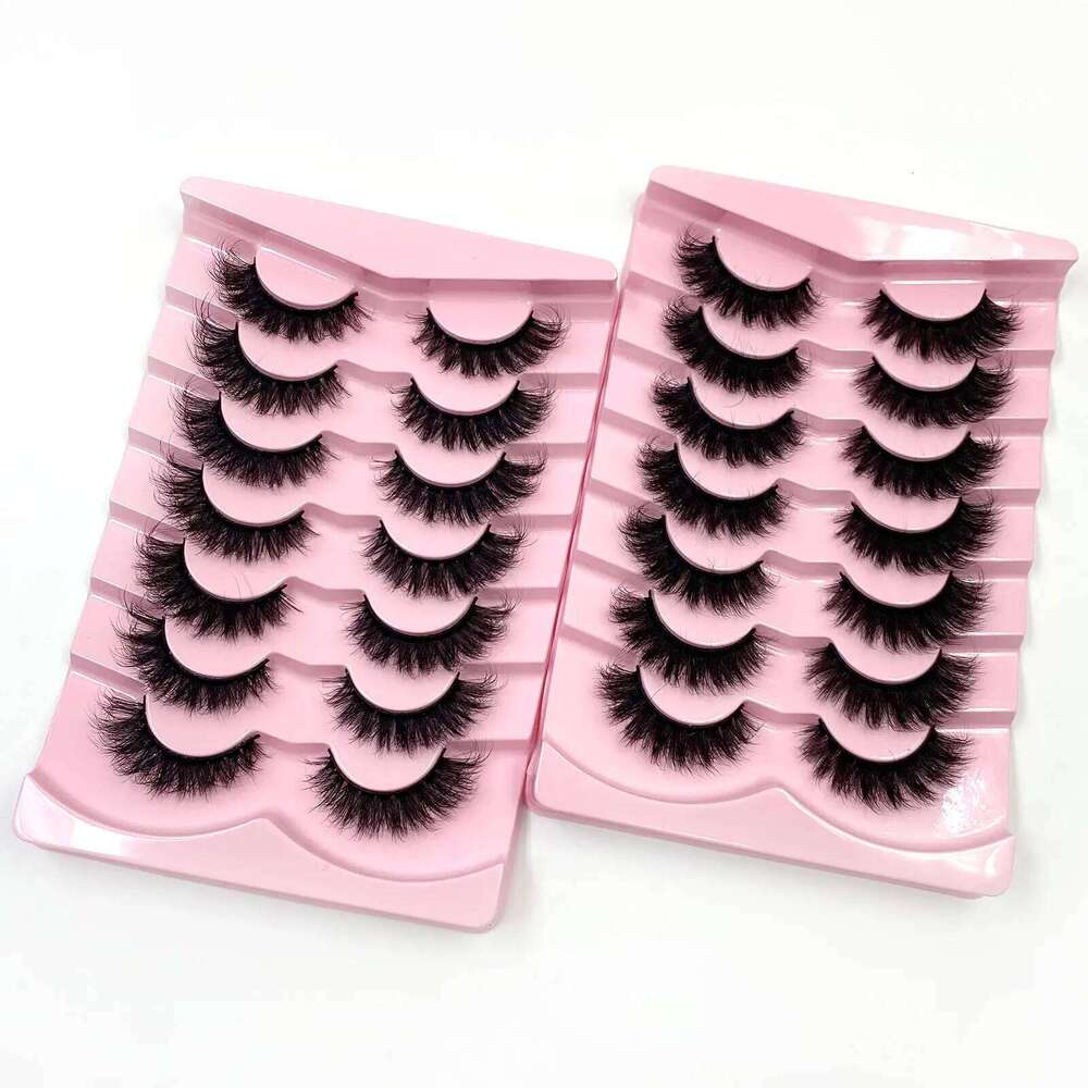 False Wispy Faux Mink 5D Fluffy Handmade Fake Eyelashes Natural Look 7 Pairs Cat Eye Lashes X250723