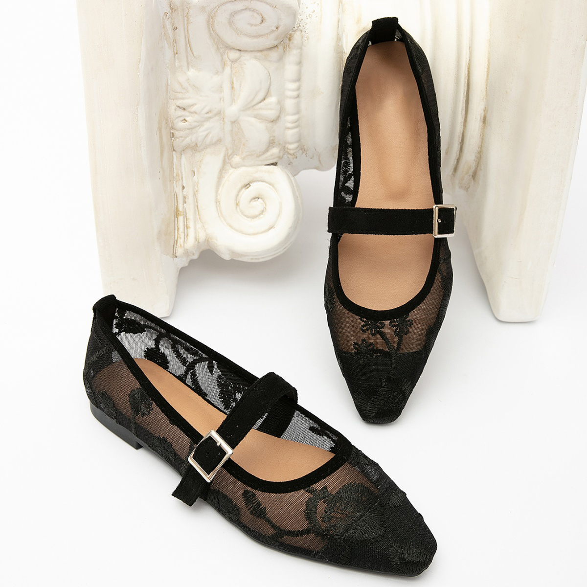 women's flat single shoes New sexy solid color net sand elegant and versatile