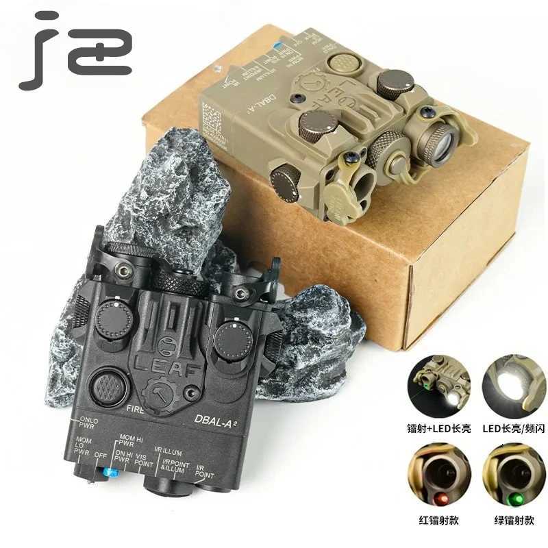 Tactical Weapon Light Dbal A2 Flashlight White Light Red Green Laser Aiming Equipment for Outdoor Hunting Airsoft Accessories W250722