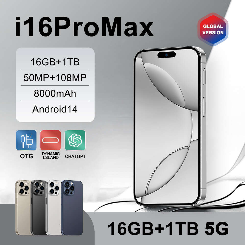 Original Size I16promax Android Smartphone 6.5Inch Capsule Screen 2+16