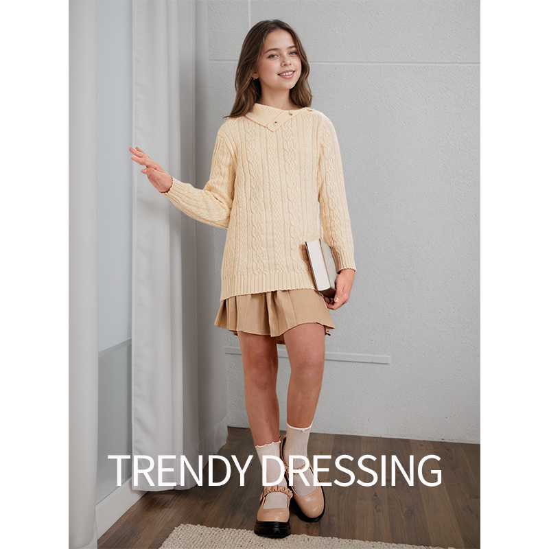 Kids Clothing Sweaters Pullover Child's Soft Knit Pullover Sweater Comfortable Everyday Apparel with Stylish Design 3317