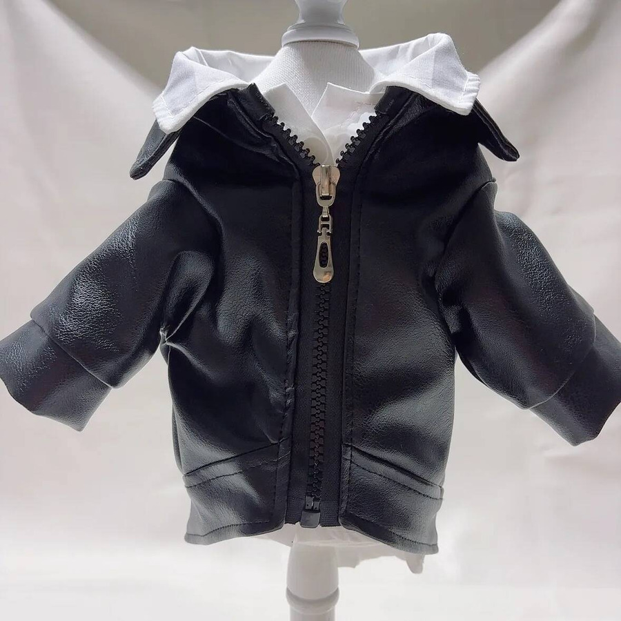 Designer Leather Winter Dog Coat for Small Medium Dogs Windproof Waterproof Puppy Jacket Cool Pets French Bulldog Yorkie Clothes S 592
