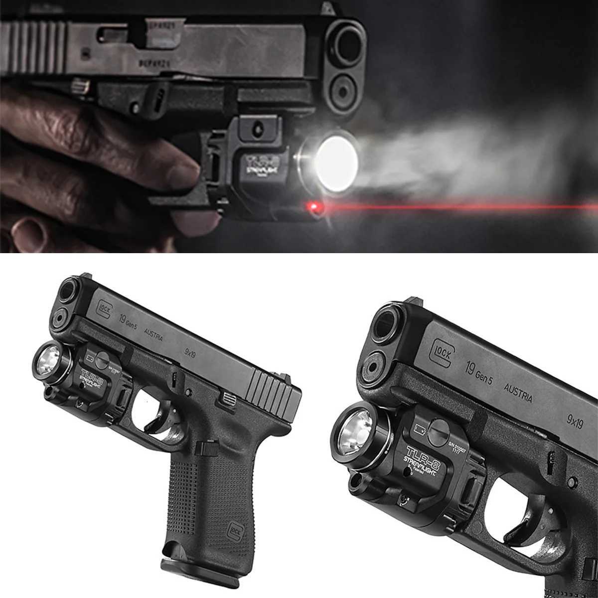 1000 Lumens LED Strobe Light Tactical Weapon TLR1 TLR8 Flashlight Metal 20mm GLOCK 17 Airsoft Rifle Scout Torch Hunting Gun Lamp W250722