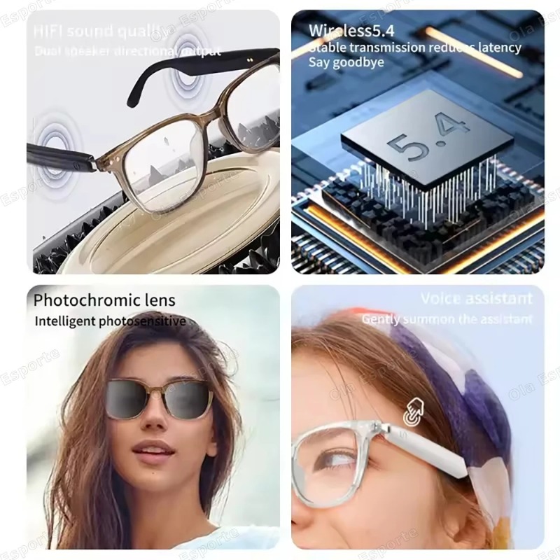 2025 AI Smart Glasses color-changing lenses Bluetooth Call Music multifunctional transparent Sunglasses anti-blue light glasses
