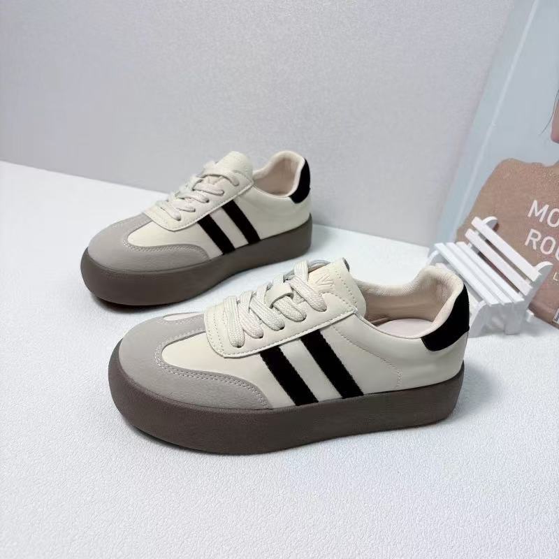 free shipping 2025 new fashion casual shoes women black white board shoes platform robber sole of shoes comfortable fashion trendy