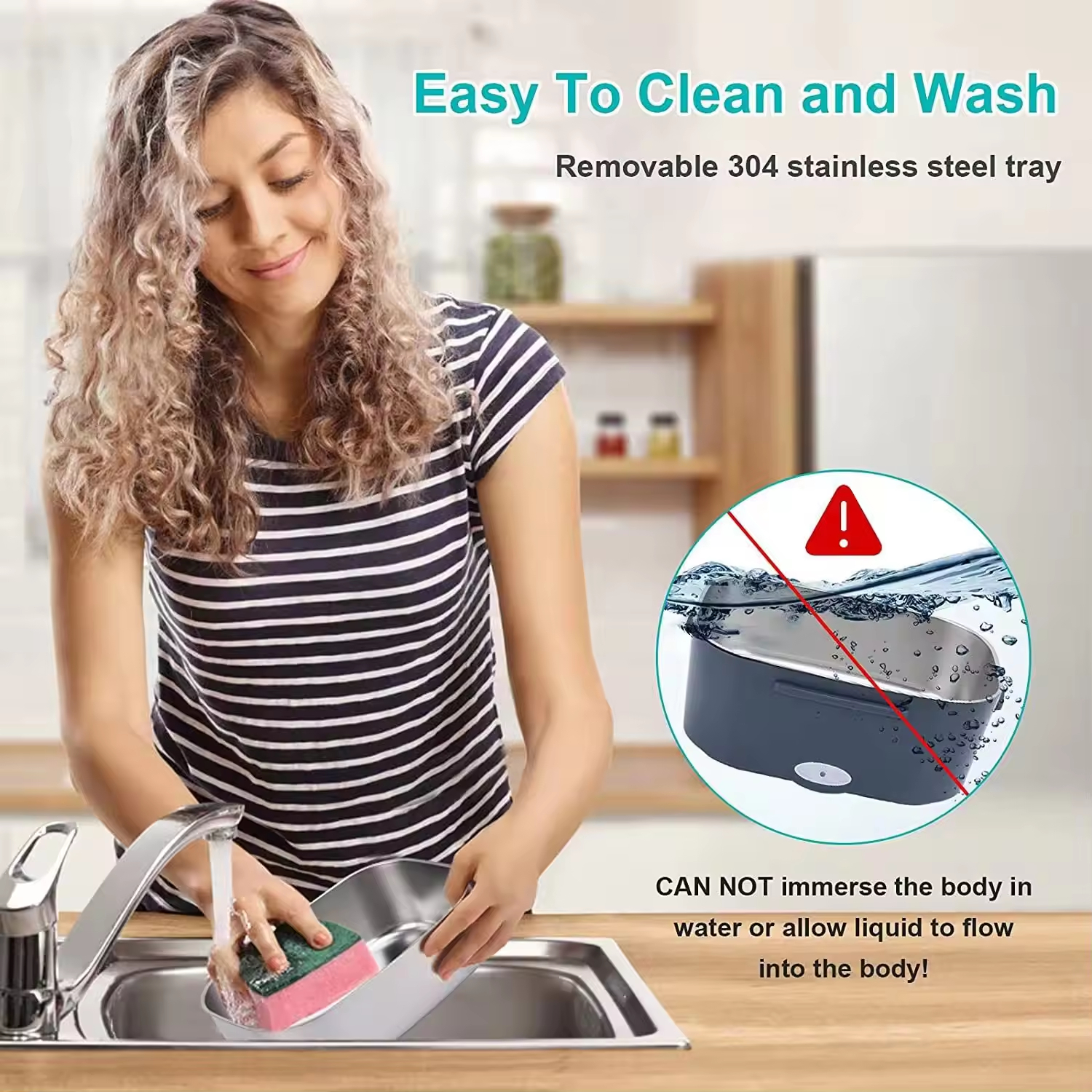 electric lunch box for adults and children 1.5L 80W self heating lunchbox portable food warmer leak proof health with carry bag for home and car