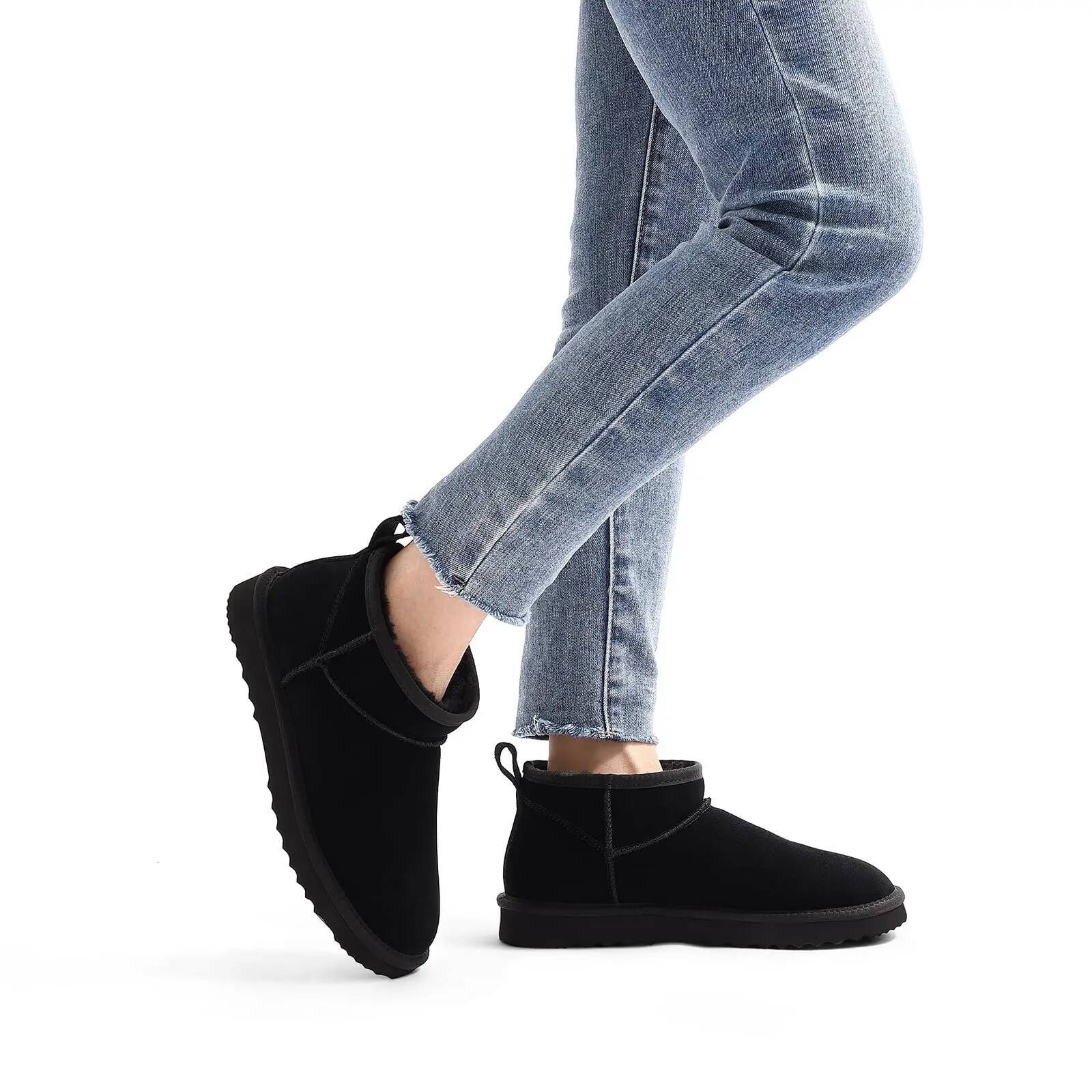 Bebealy Winter Suede For Classci Genuine Brand Women Outdoor Short Plush Antiskid Ankle Cozy Fuzzy Boots ddmythur