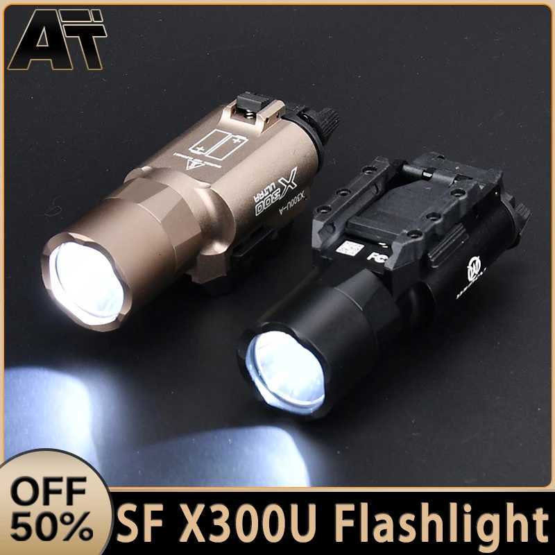 Tactical Airsoft Surefire X300U X300 Ultra 600lm LED Flashlight Rifle Weapon Pistol Scout Hunting Gun Outdoor Light Fit 20MM Rail W250722