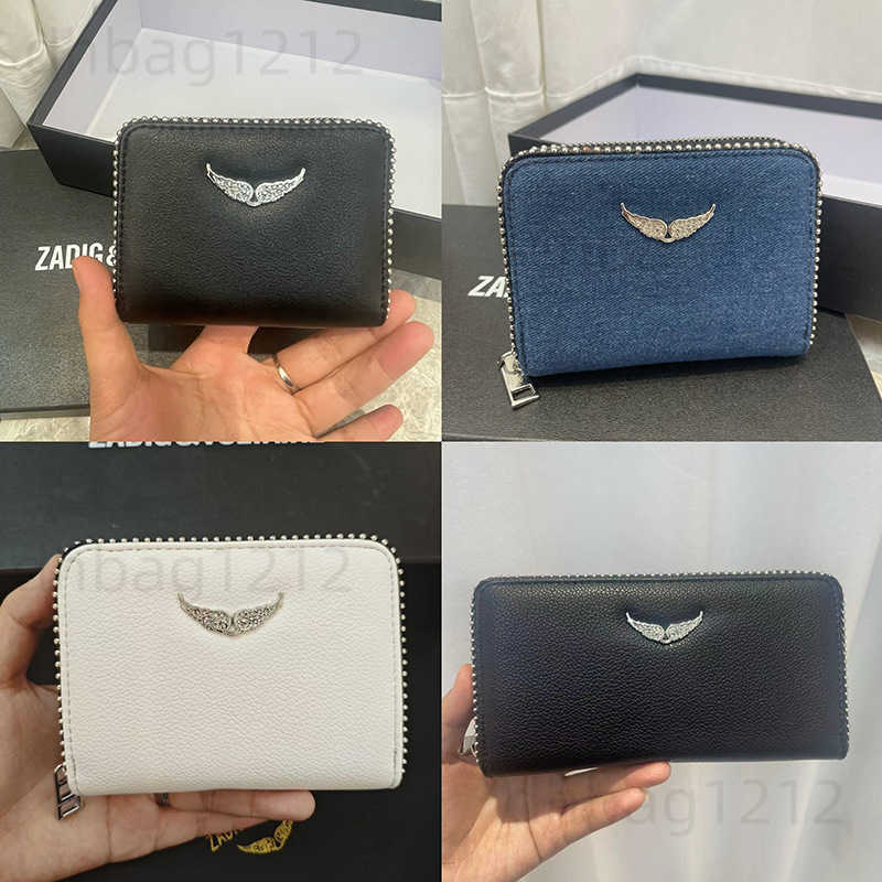 ZV Bag Rhinestone Womens Bag PU Metal Chain Bag Wallet Card Holder Denim Clutch Coin Purse Integrated Small Wallet T250723