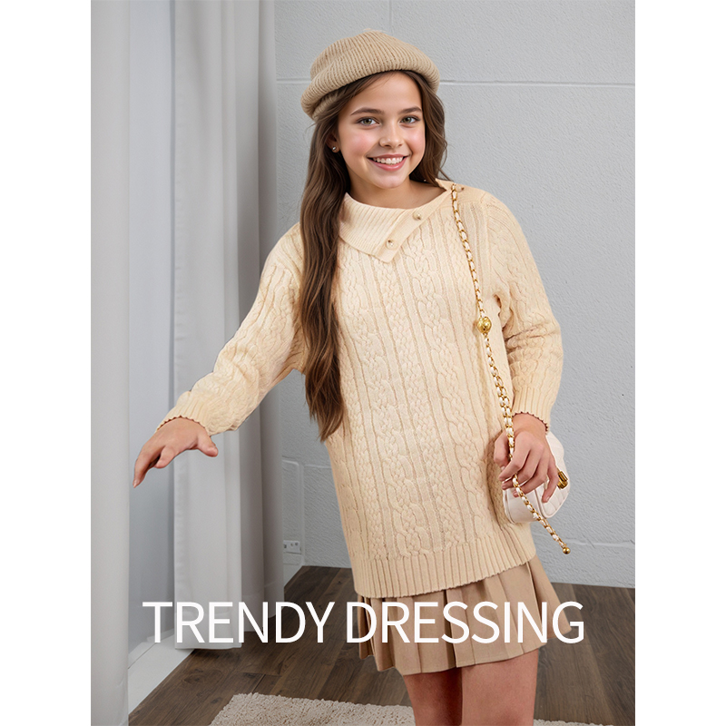 Kids Clothing Sweaters Pullover Child's Soft Knit Pullover Sweater Comfortable Everyday Apparel with Stylish Design 3317