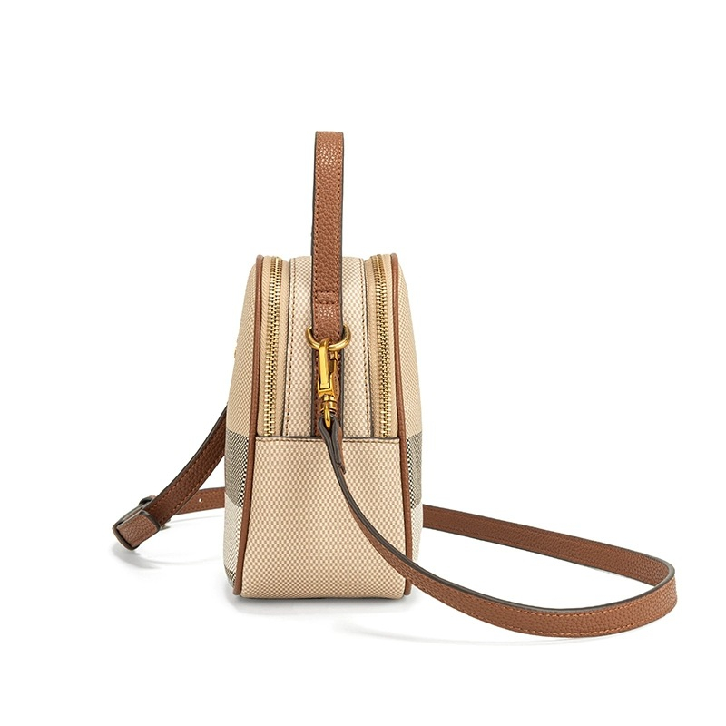 COCIO designer Shoulder Bags New plaid mini handbag canvas simple casual vintage crossbody bag